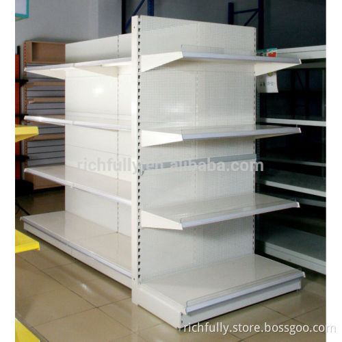 Punched back panel shelf used supermarket equipment